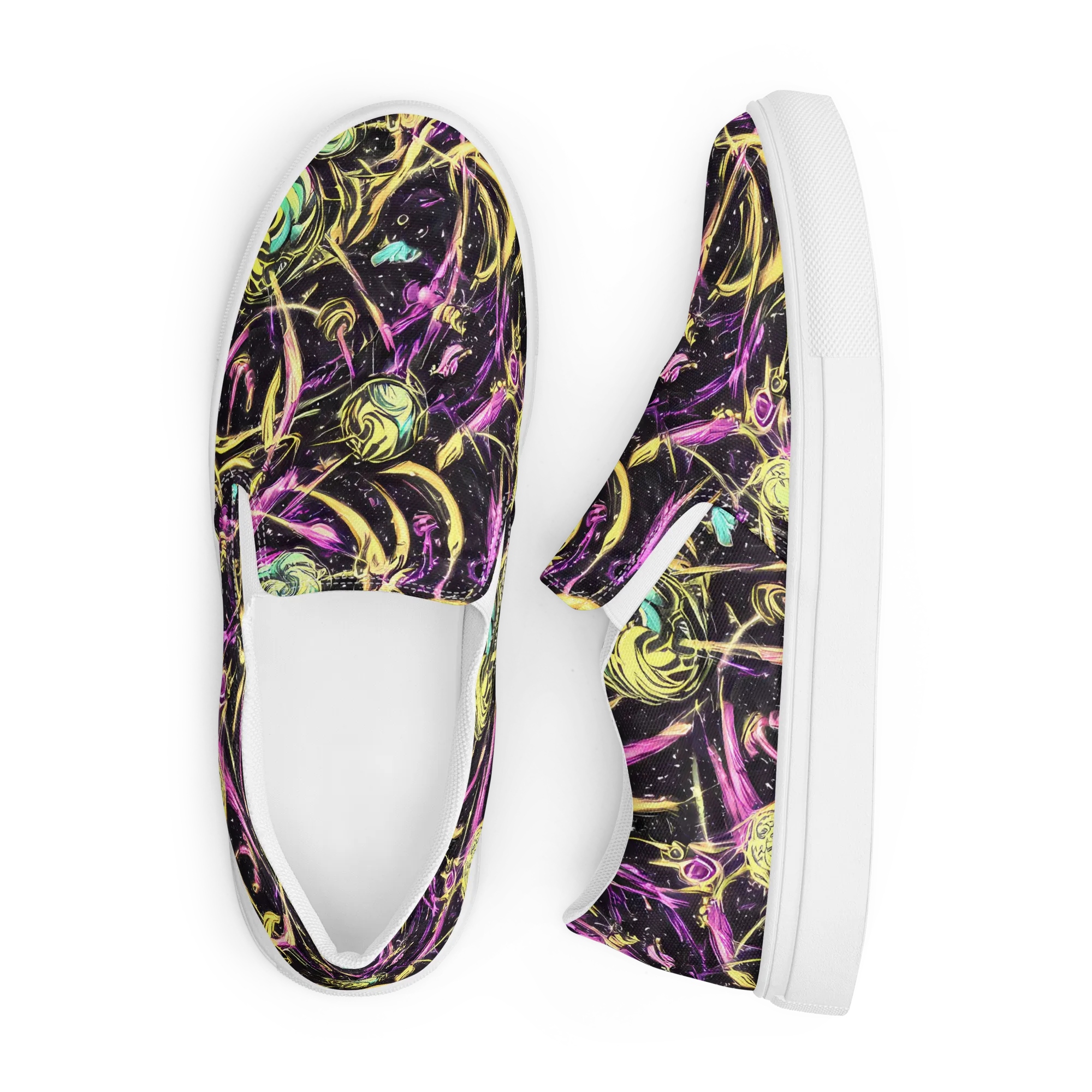 Nightfire Flux on Men's Slip-On Canvas Shoes — Front
