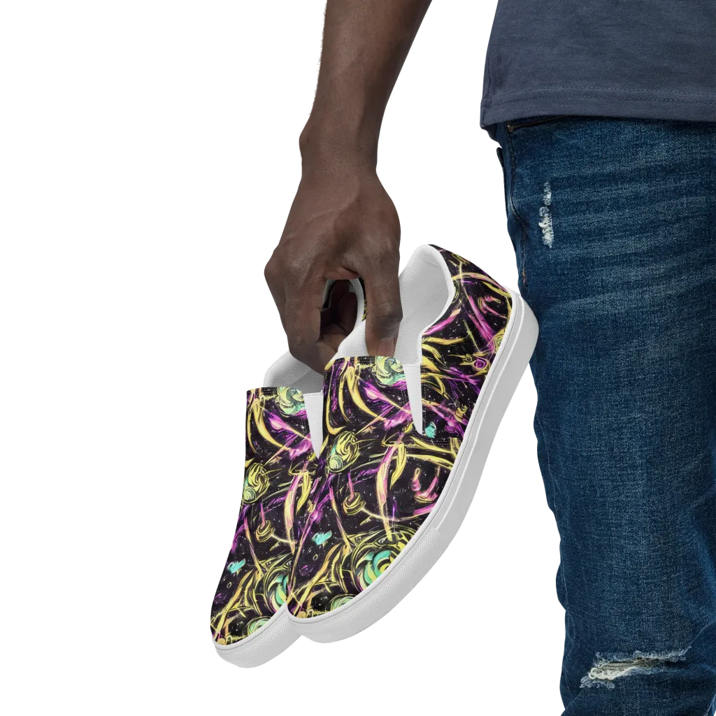 Nightfire Flux on Men's Slip-On Canvas Shoes — Left Front