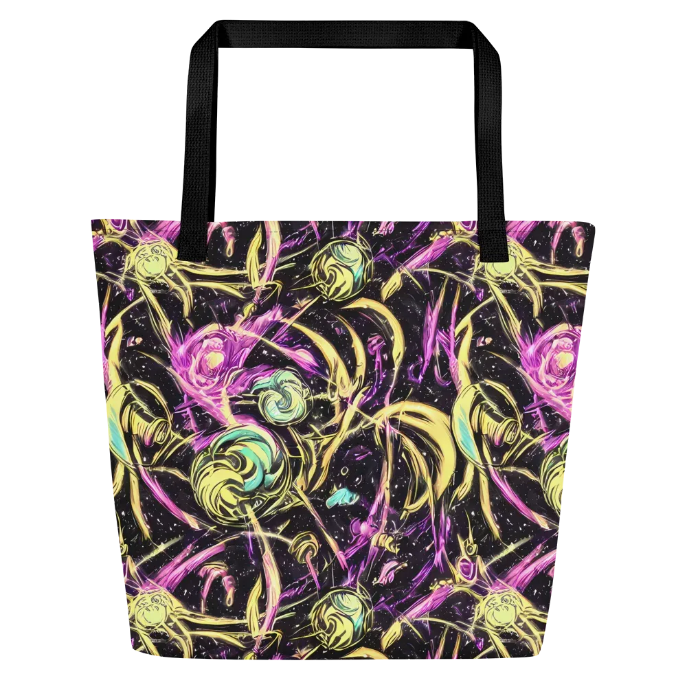 Nightfire Flux on Large Tote Bag W/ Pocket — Front