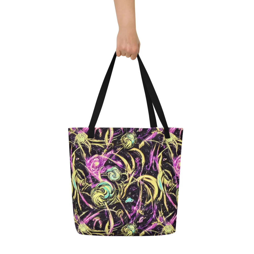 Nightfire Flux on Large Tote Bag W/ Pocket — Front