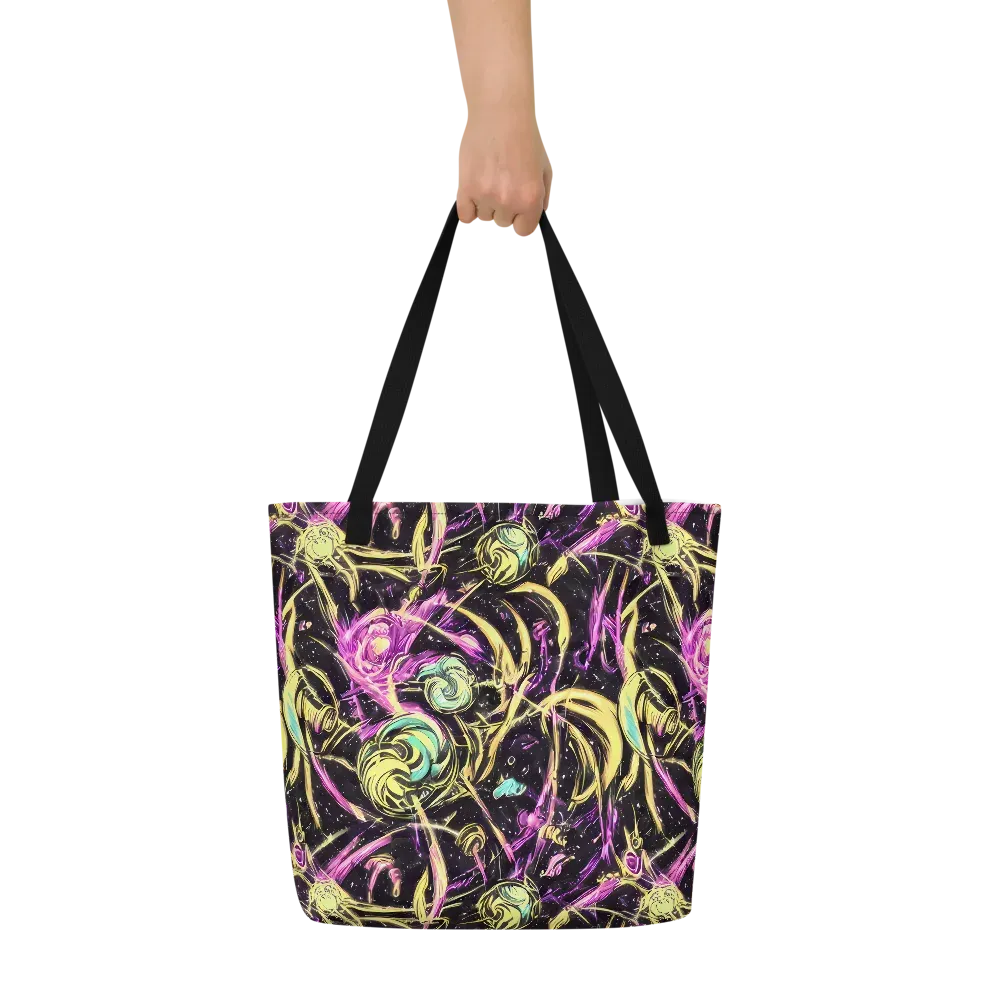 Nightfire Flux on Large Tote Bag W/ Pocket — Front