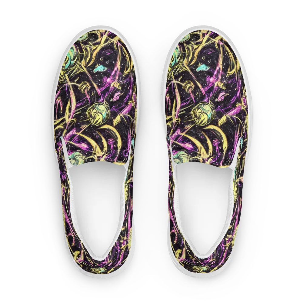 Nightfire Flux on Women's Slip-On Canvas Shoes — Front