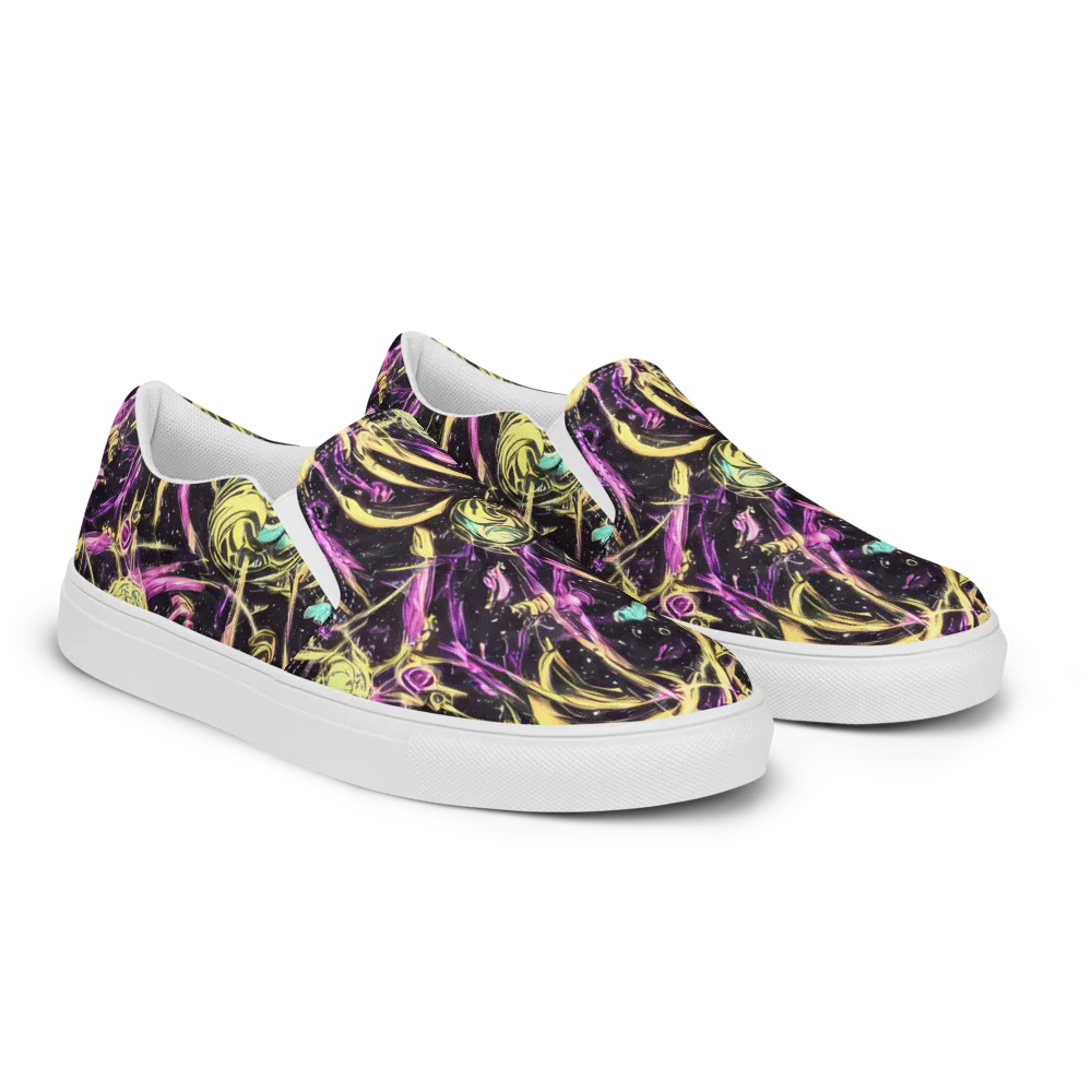 Nightfire Flux on Women's Slip-On Canvas Shoes — Right Front