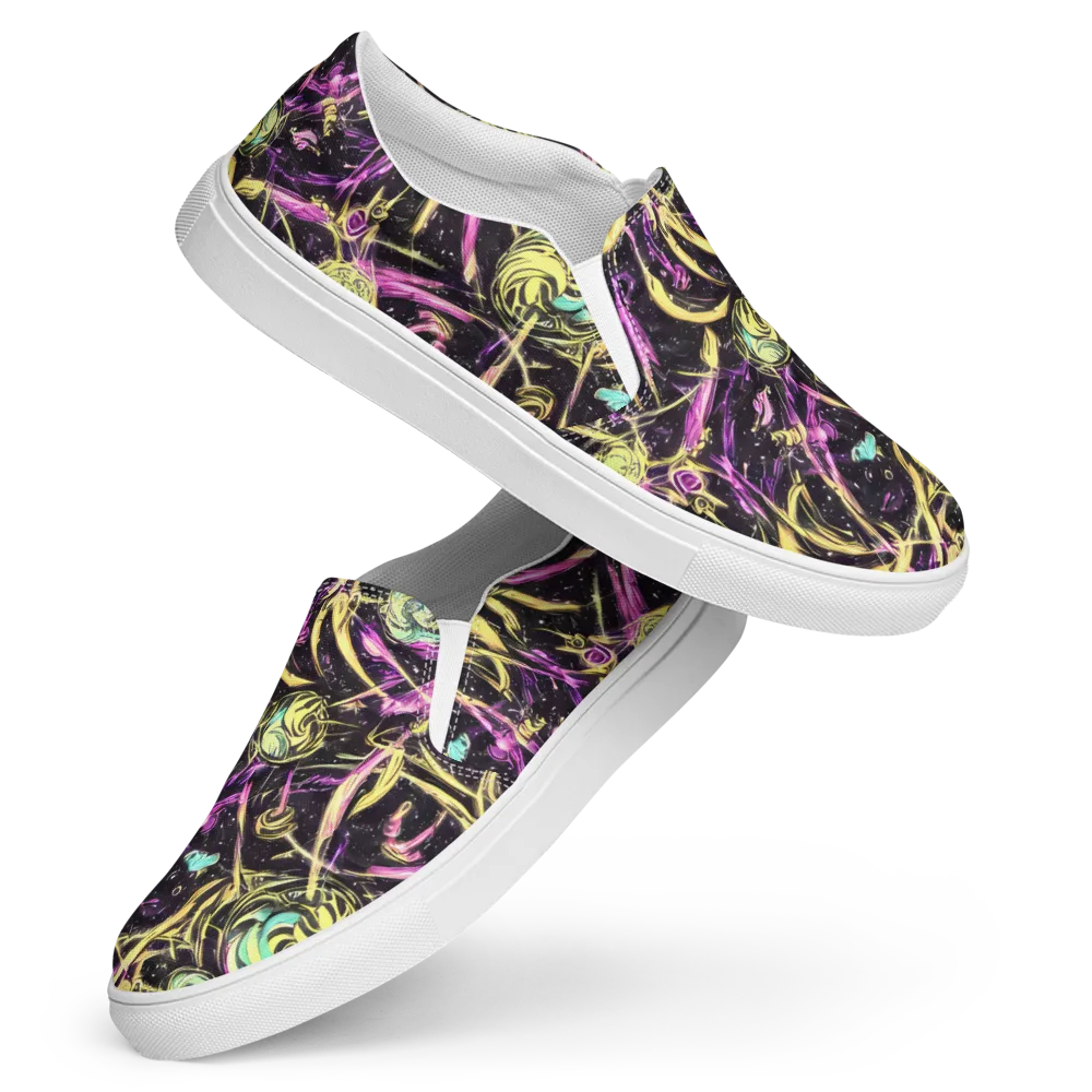Nightfire Flux on Women's Slip-On Canvas Shoes — Front