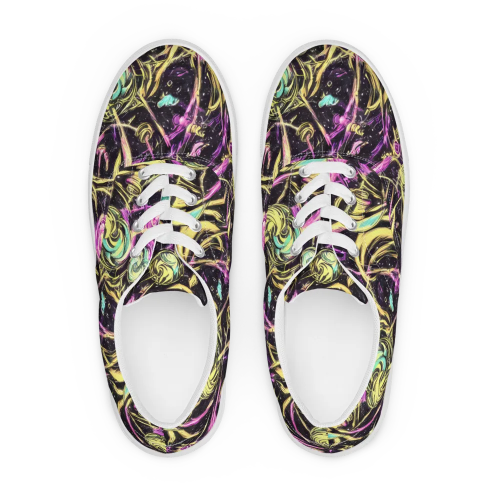 Nightfire Flux on Men's Lace-Up Canvas Shoes — Front