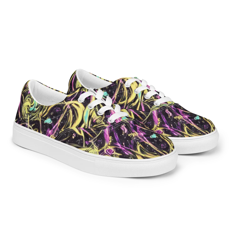 Nightfire Flux on Men's Lace-Up Canvas Shoes — Right Front