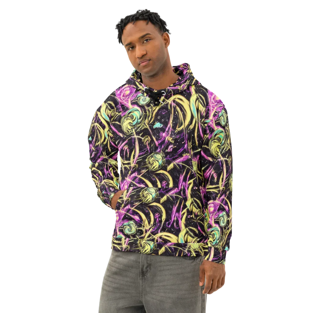Nightfire Flux on Cotton Hoodie — Left Front