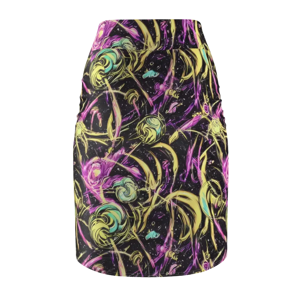 Nightfire Flux on Pencil Skirt — Back