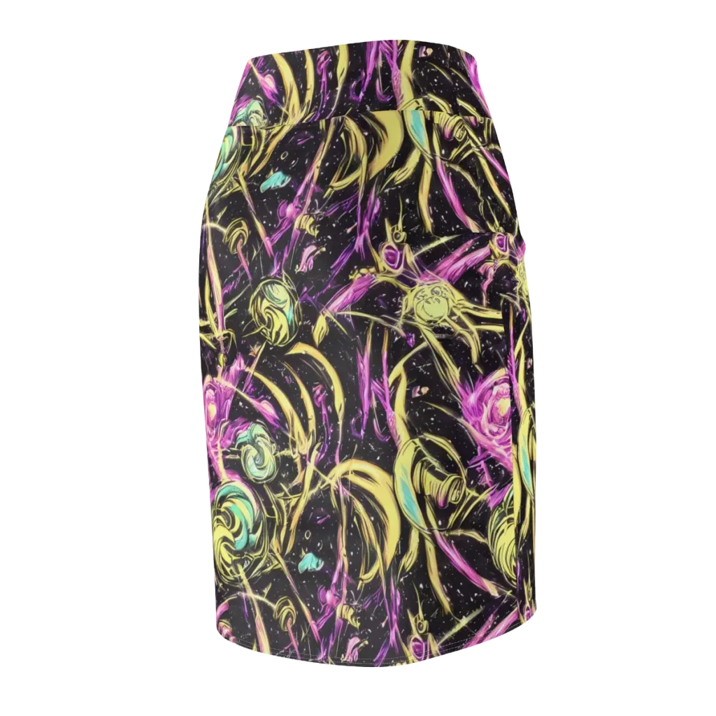 Nightfire Flux on Pencil Skirt — Back Side