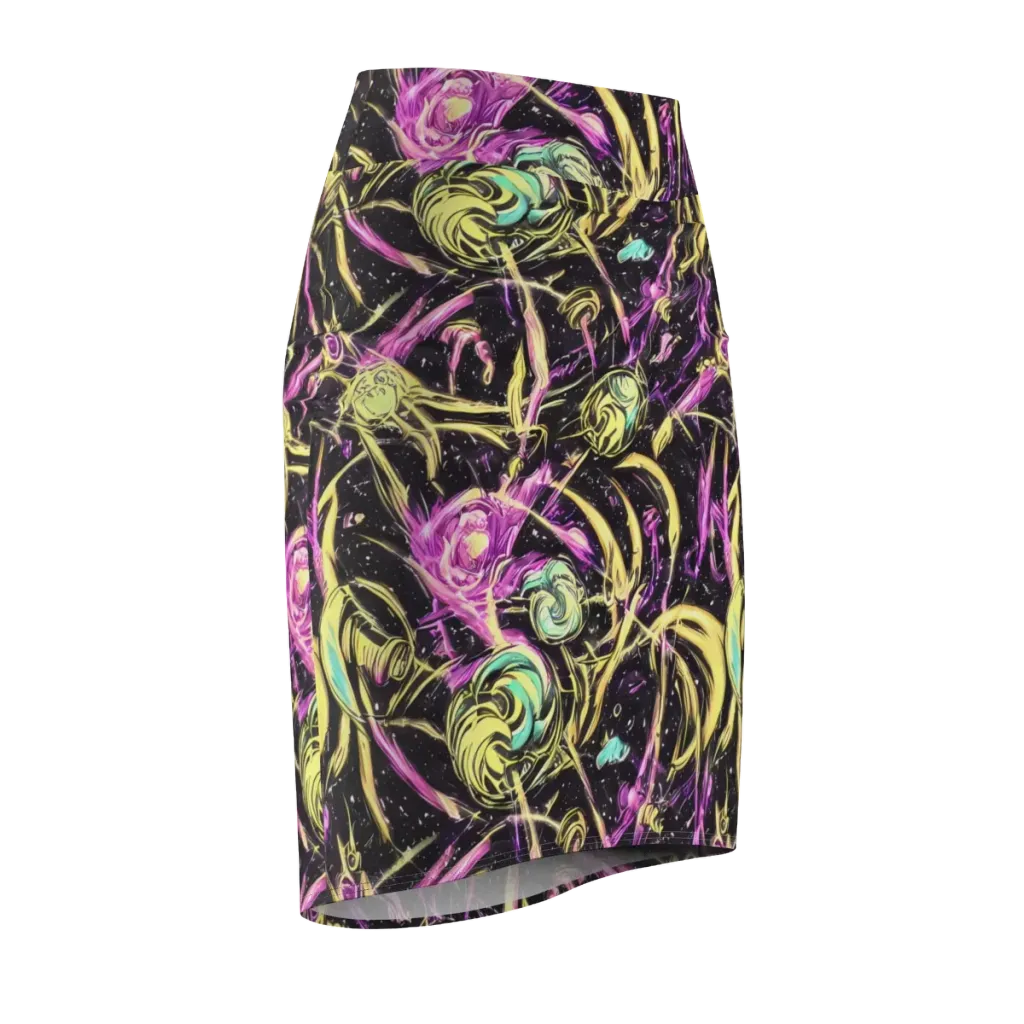Nightfire Flux on Pencil Skirt — Front Side