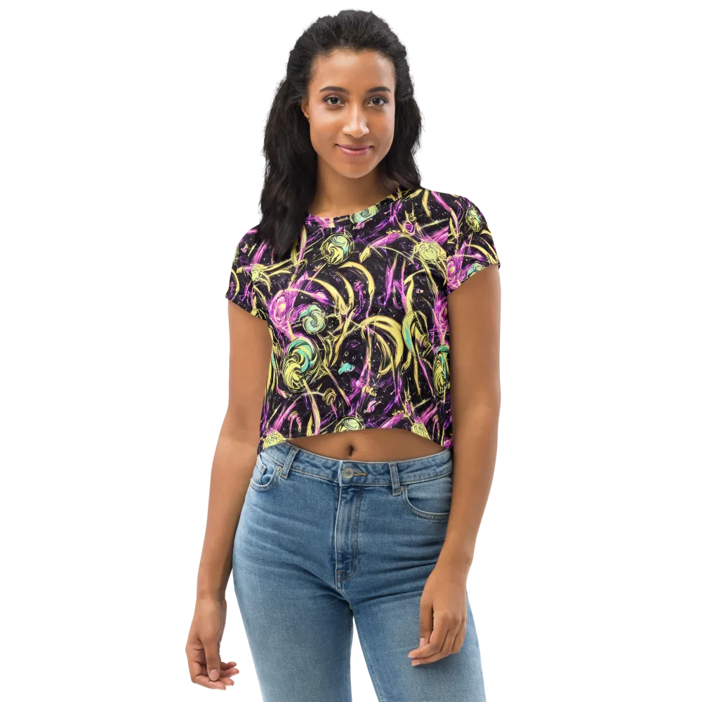 Nightfire Flux on Crop Tee — Front