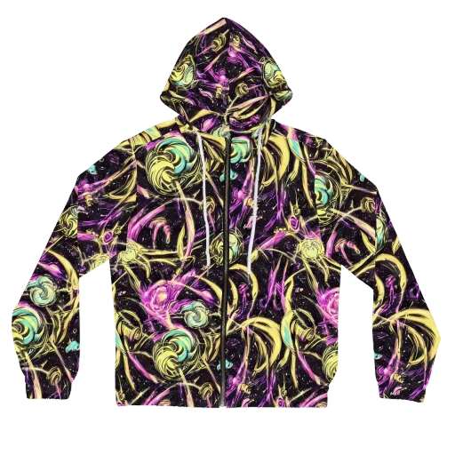 Nightfire Flux on a Women's Full-Zip Hoodie