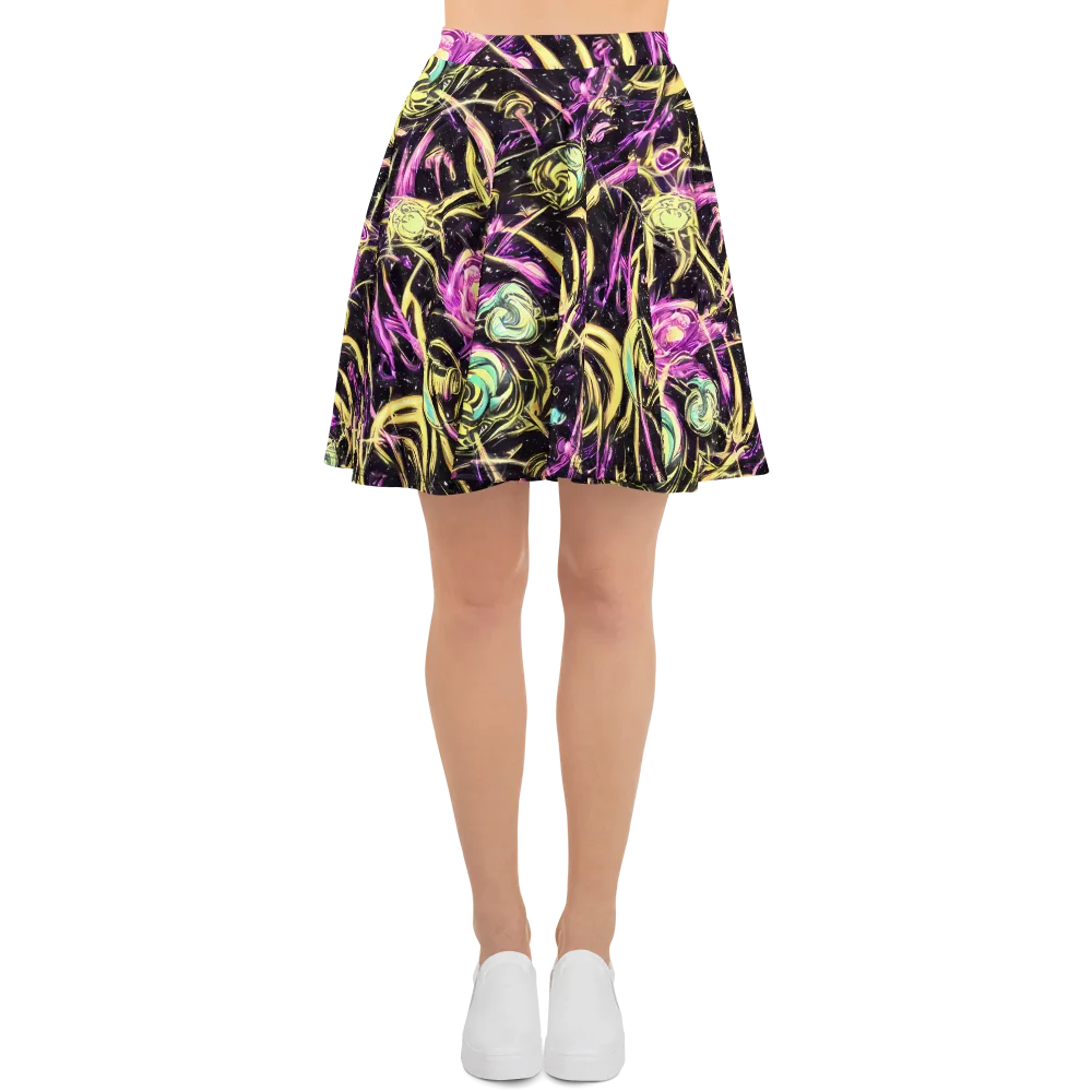 Nightfire Flux on Skater Skirt — Front