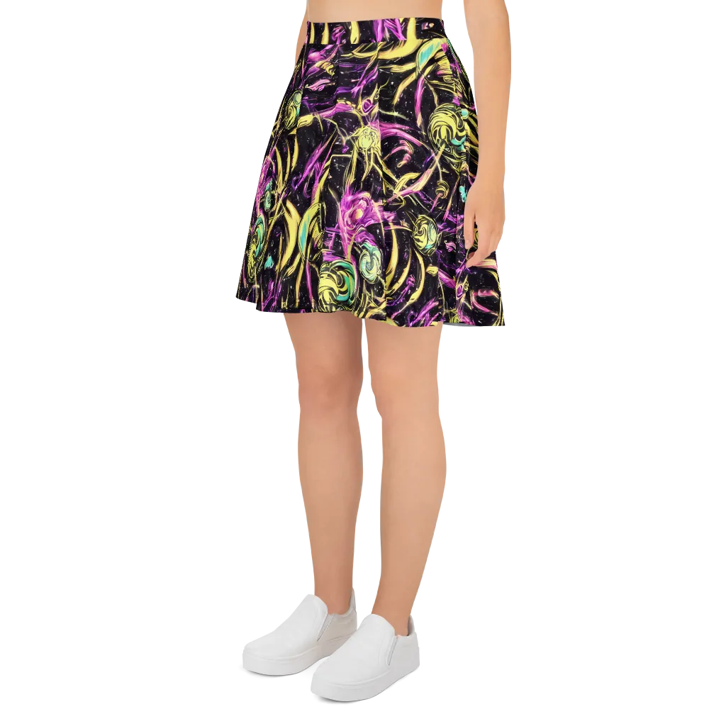 Nightfire Flux on Skater Skirt — Left