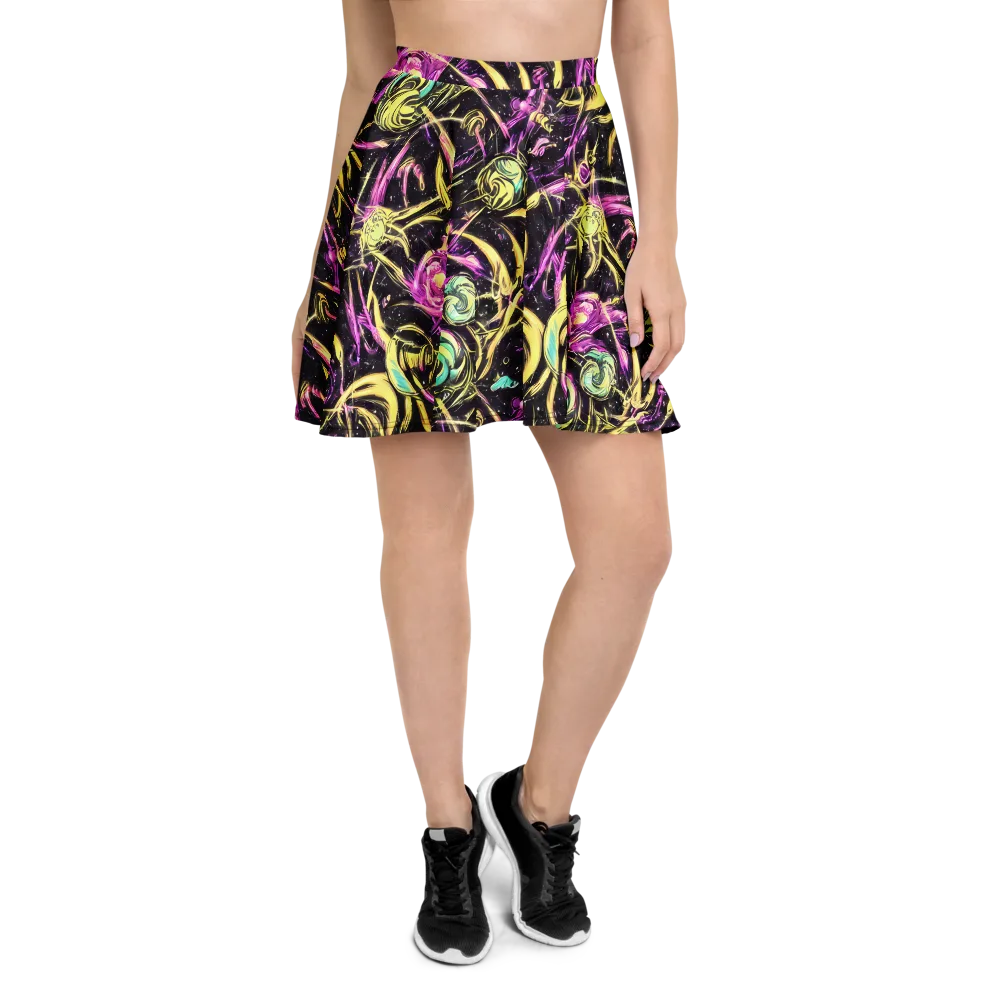 Nightfire Flux on Skater Skirt — Front