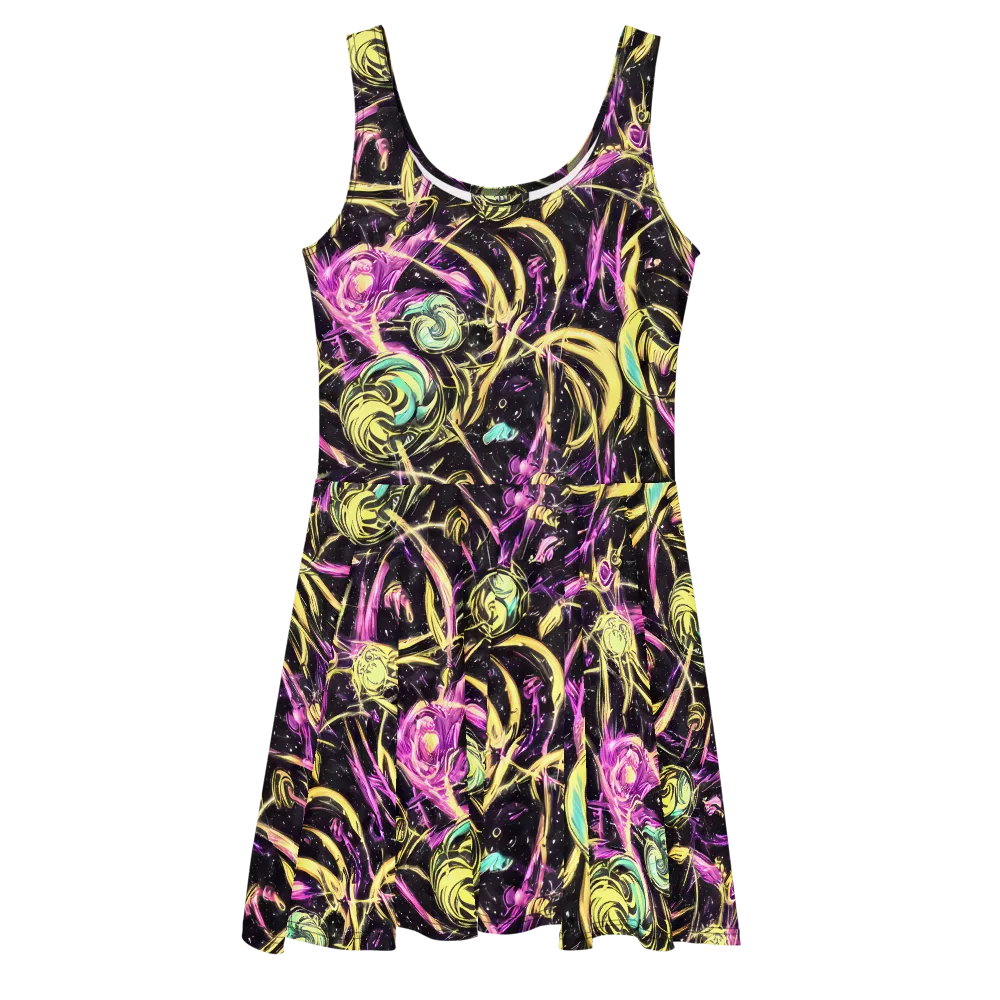 Nightfire Flux on Skater Dress — Front
