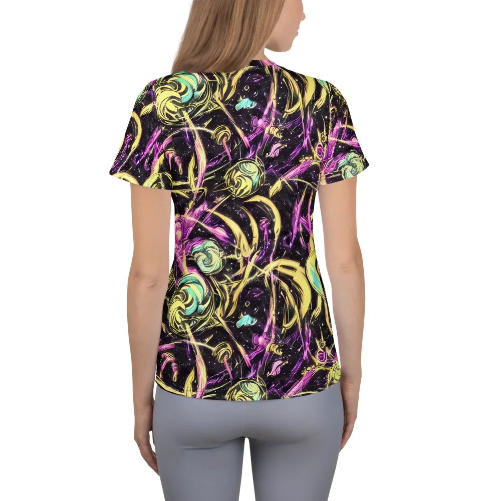 Nightfire Flux on Women's Athletic T-Shirt — Back
