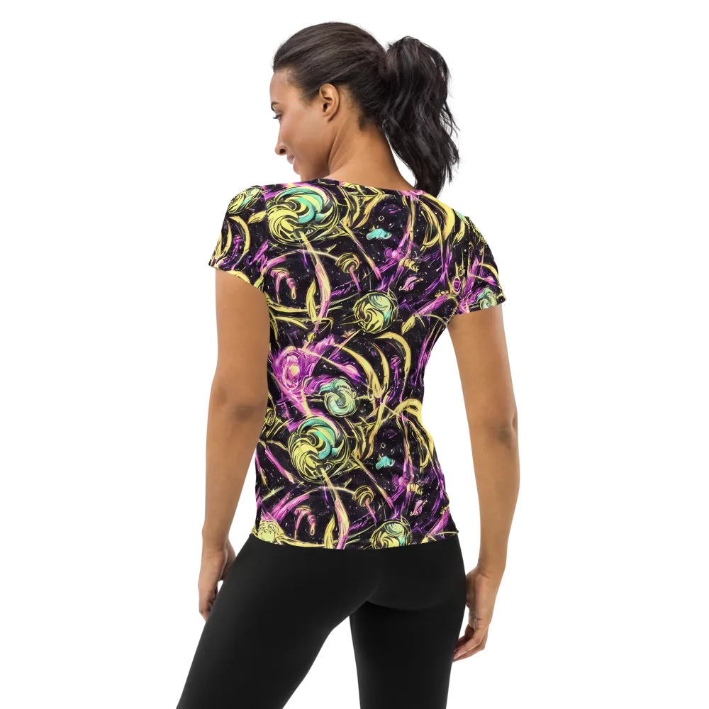 Nightfire Flux on Women's Athletic T-Shirt — Back