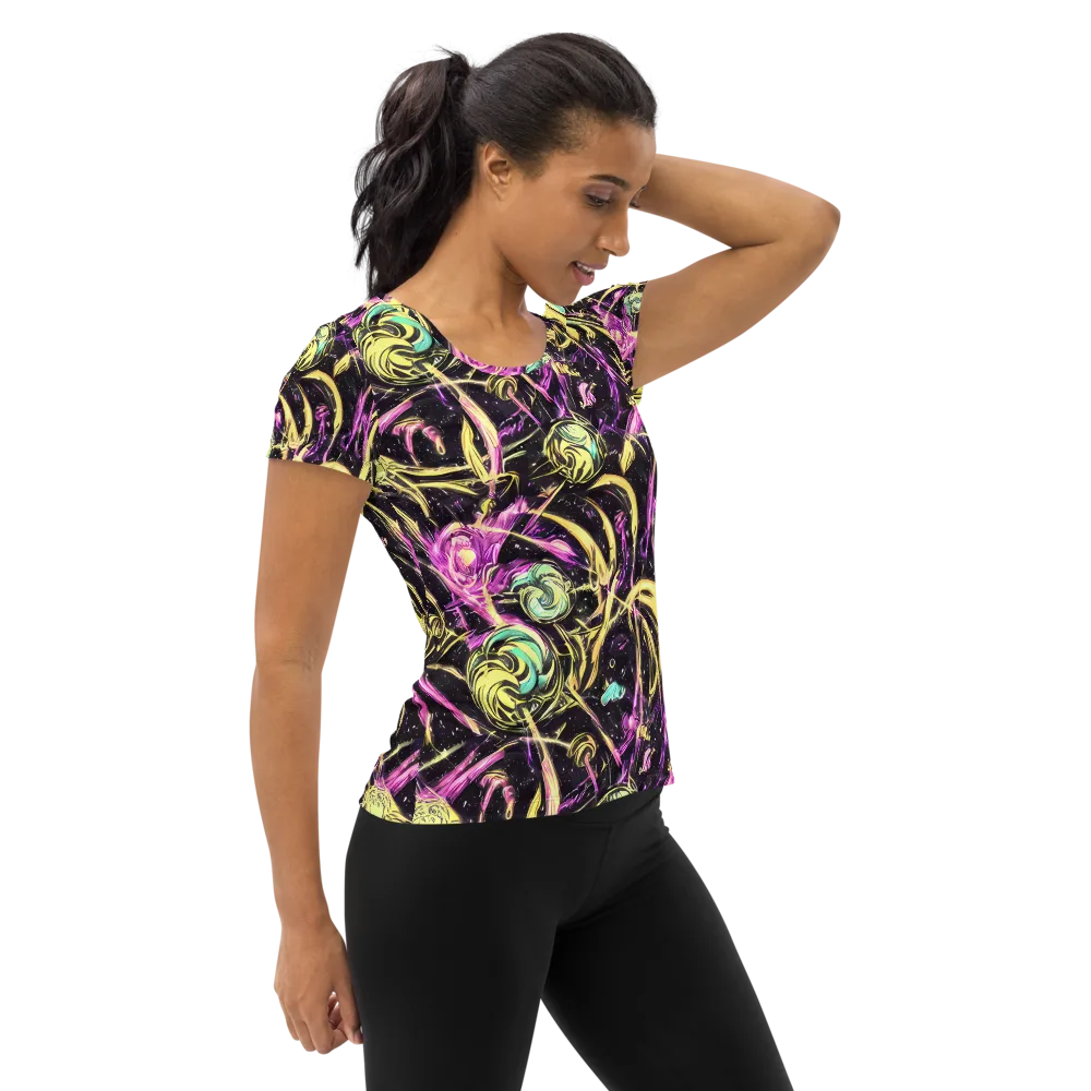 Nightfire Flux on Women's Athletic T-Shirt — Right
