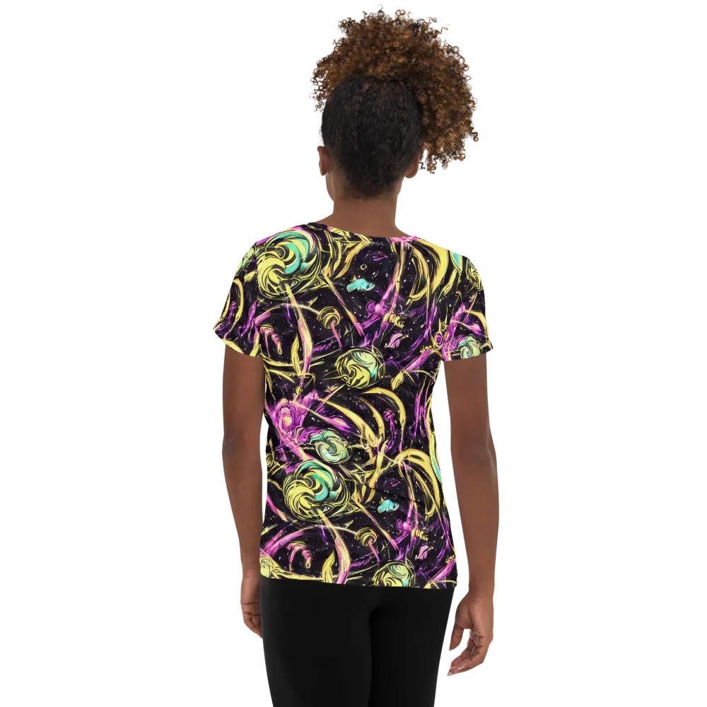 Nightfire Flux on Women's Athletic T-Shirt — Back