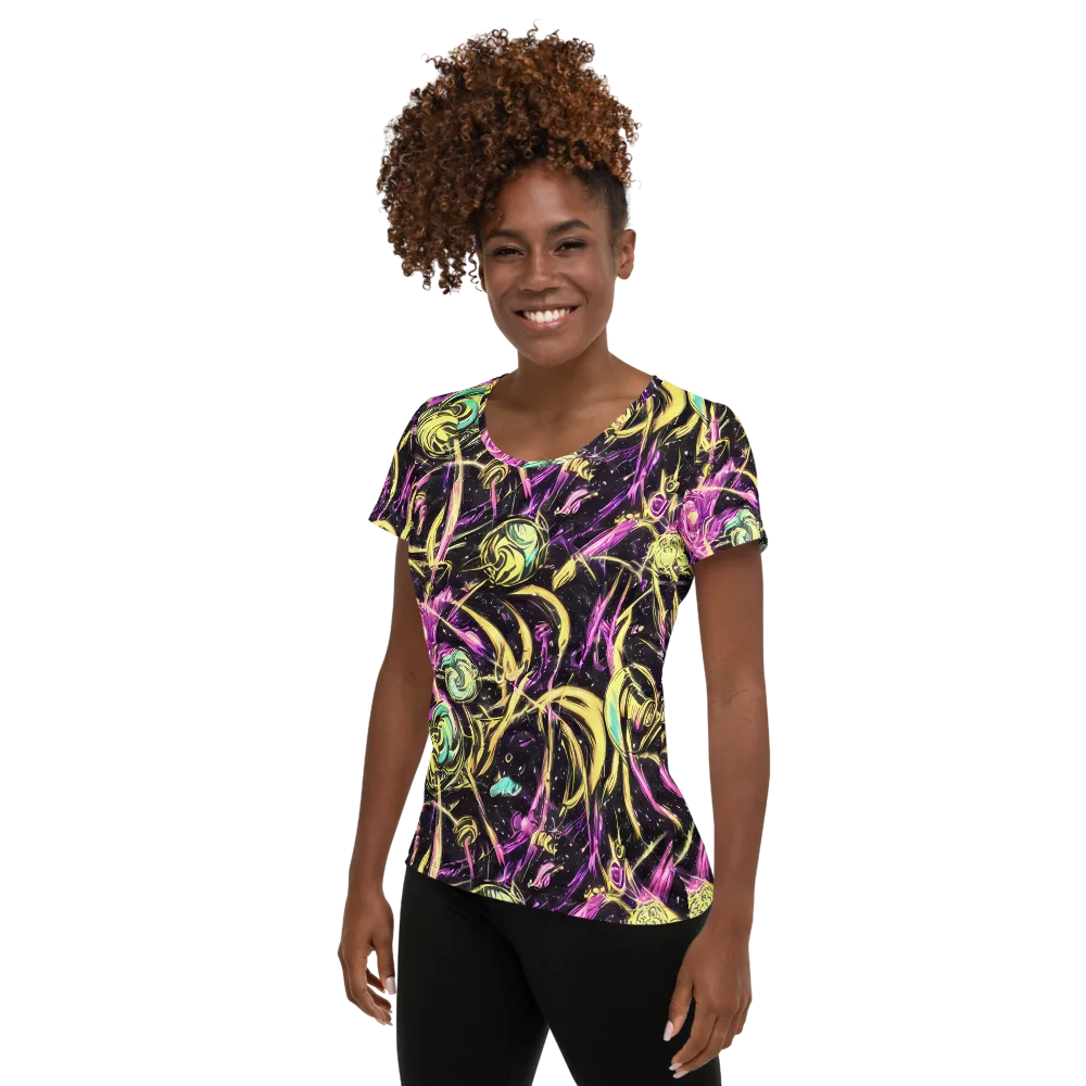 Nightfire Flux on Women's Athletic T-Shirt — Left