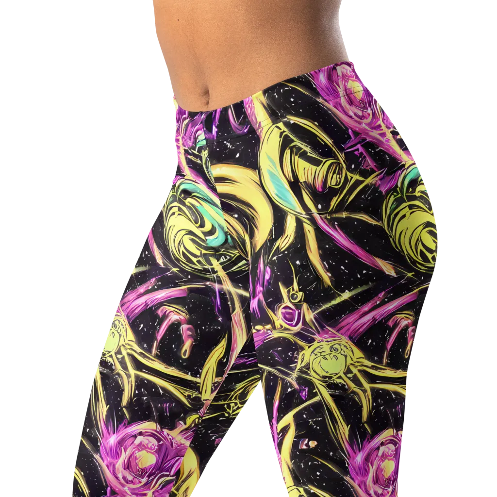 Nightfire Flux on Leggings — Left Front