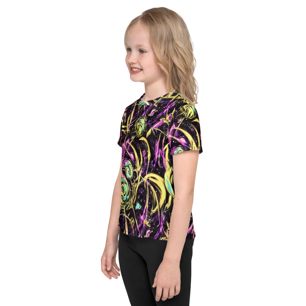 Nightfire Flux on Kids Crew Neck T-Shirt — Left