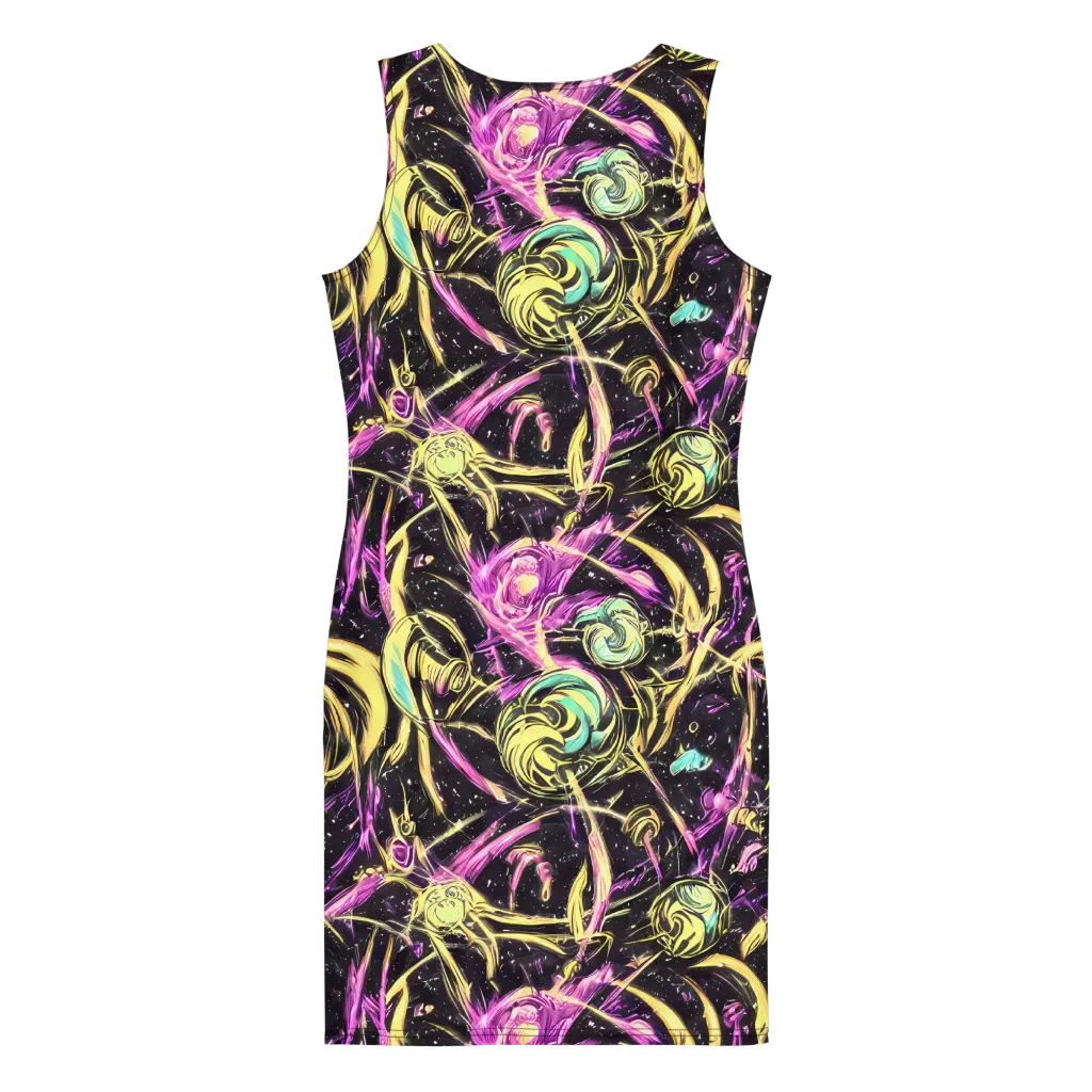 Nightfire Flux on Bodycon Dress — Back