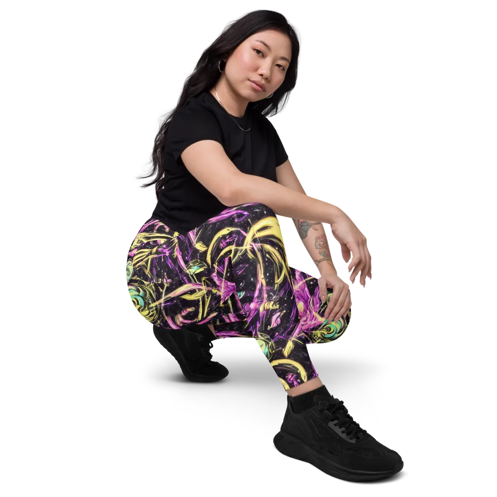 Nightfire Flux on Leggings with Pockets — Right Front