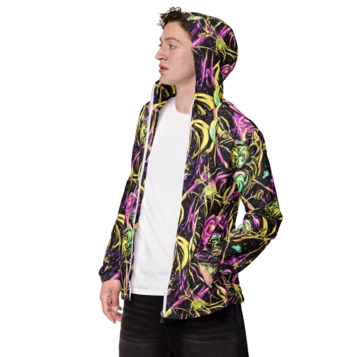Nightfire Flux on a Men's Windbreaker