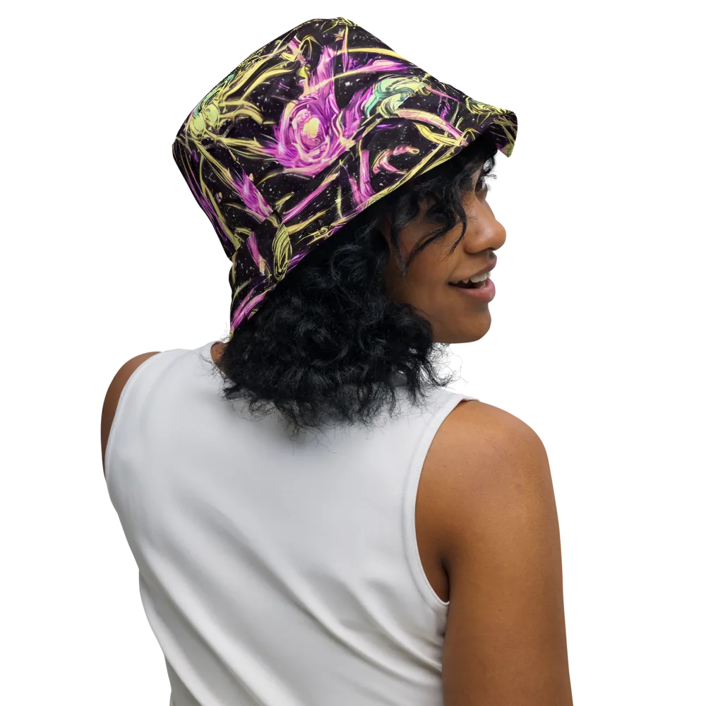 Nightfire Flux on Reversible Bucket Hat — Right Outside