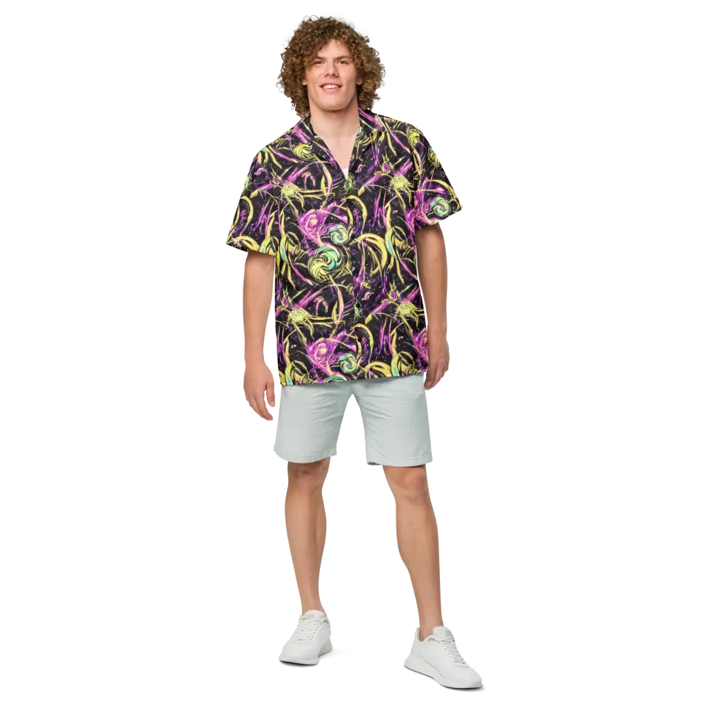 Nightfire Flux on Button Shirt — Front