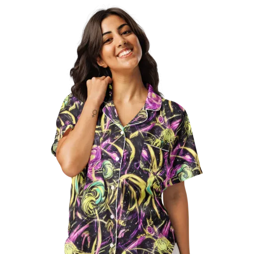 Nightfire Flux on a Women's Short Sleeve Pajama Top