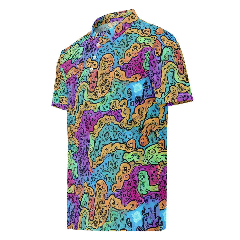 Intergalactic Graffiti on Men's Slim Fit Polo Shirt — Left Front
