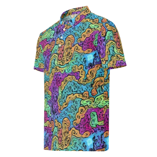 Intergalactic Graffiti on a Men's Slim Fit Polo Shirt