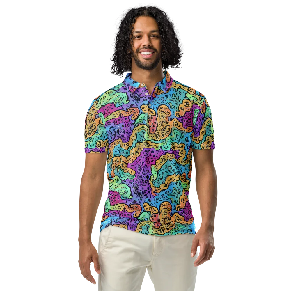 Intergalactic Graffiti on Men's Slim Fit Polo Shirt — Front
