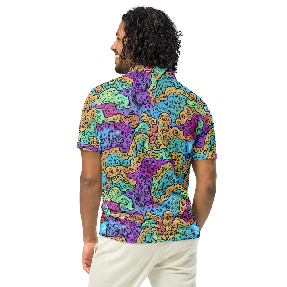 Intergalactic Graffiti on Men's Slim Fit Polo Shirt — Back