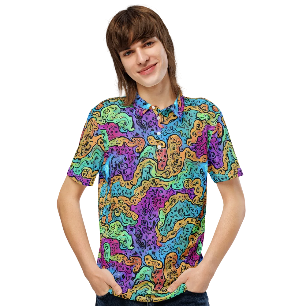 Intergalactic Graffiti on Men's Slim Fit Polo Shirt — Front