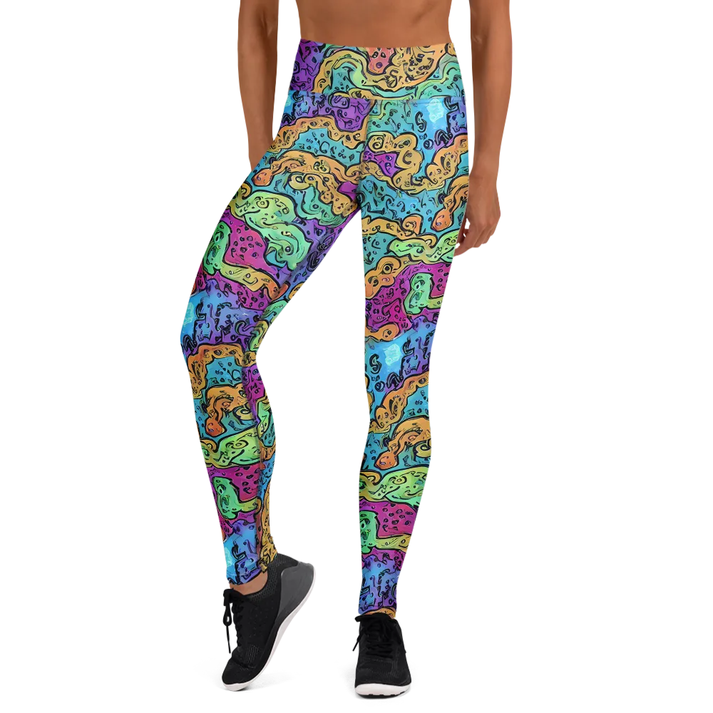 Intergalactic Graffiti on Yoga Leggings — Front
