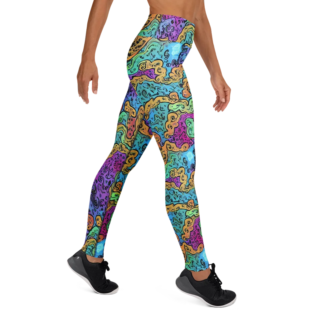Intergalactic Graffiti on Yoga Leggings — Right