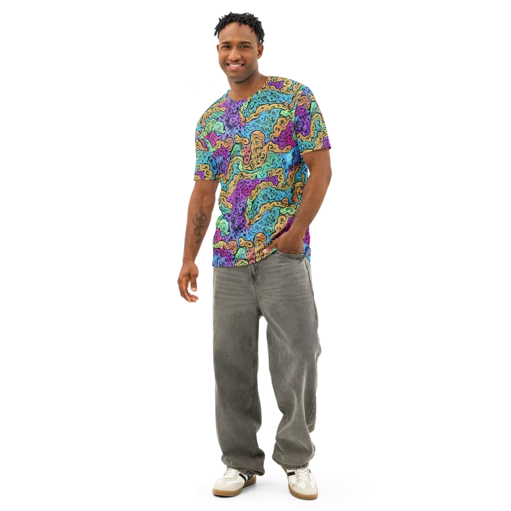 Intergalactic Graffiti on Men's Cotton Crew Neck T-Shirt — Front