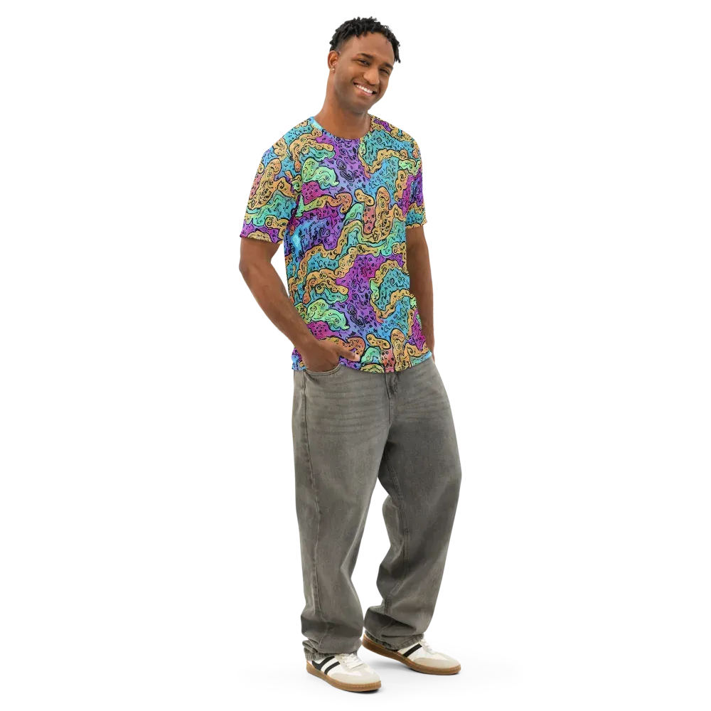 Intergalactic Graffiti on Men's Cotton Crew Neck T-Shirt — Right Front