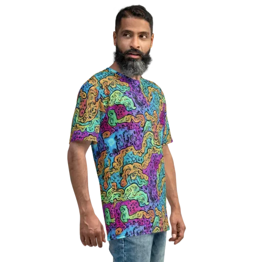 Intergalactic Graffiti on a Men's Crew Neck T-Shirt