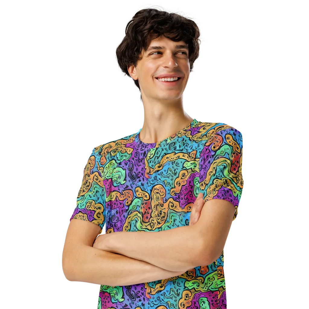 Intergalactic Graffiti on Men's Crew Neck T-Shirt — Left Front