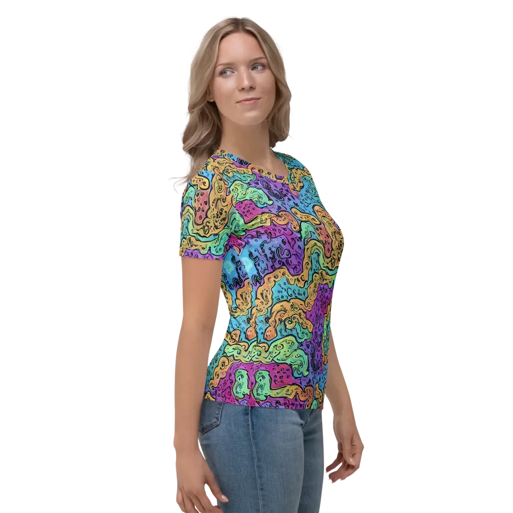 Intergalactic Graffiti on Women's Crew Neck T-Shirt — Right