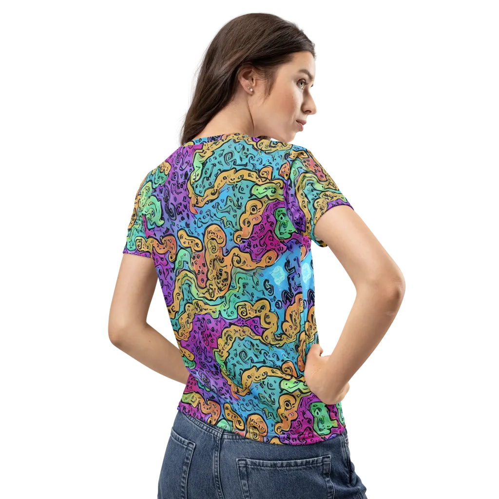 Intergalactic Graffiti on Women's Crew Neck T-Shirt — Back