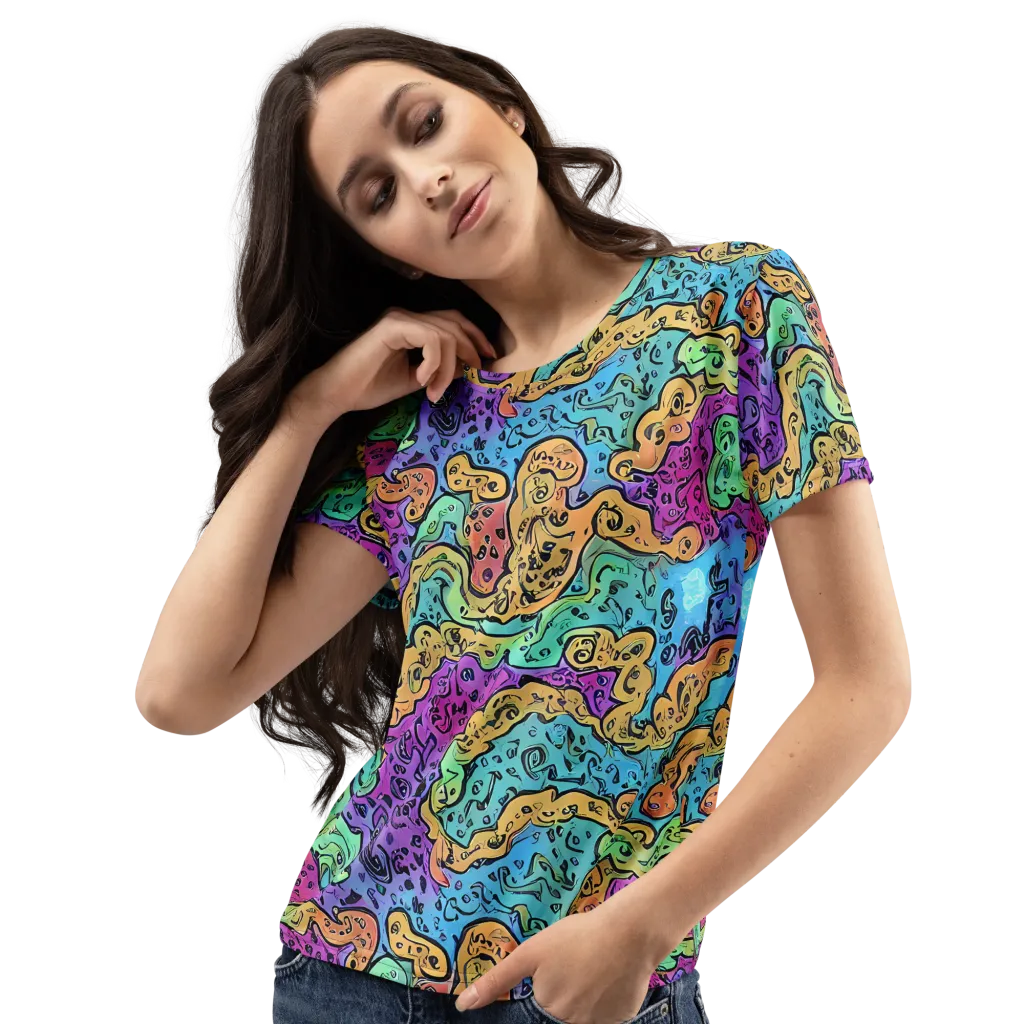 Intergalactic Graffiti on Women's Crew Neck T-Shirt — Left Front