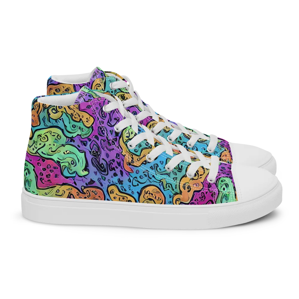 Intergalactic Graffiti on Women's High Top Canvas Shoes — Right