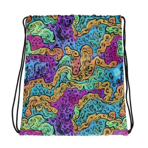 Intergalactic Graffiti on a Drawstring Bag