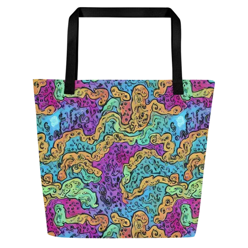 Intergalactic Graffiti on a Large Tote Bag W/ Pocket